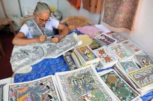 पेंटिंग के साथ जगद्मबा देवी