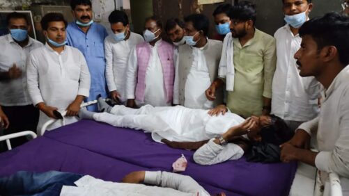 लाठी चार्ज में राजद कार्यकर्ता घायल